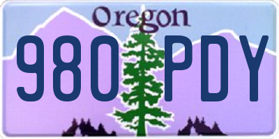OR license plate 980PDY