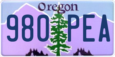 OR license plate 980PEA