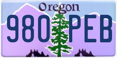 OR license plate 980PEB