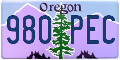 OR license plate 980PEC