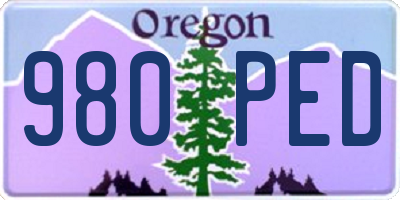 OR license plate 980PED