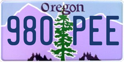 OR license plate 980PEE