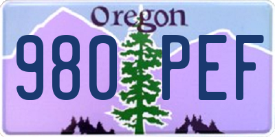OR license plate 980PEF