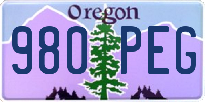 OR license plate 980PEG