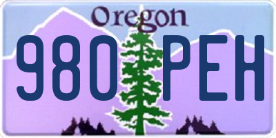 OR license plate 980PEH