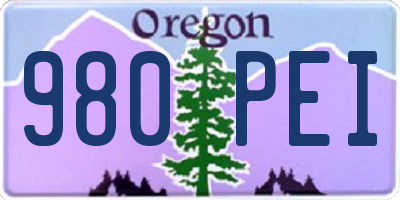OR license plate 980PEI