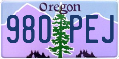 OR license plate 980PEJ