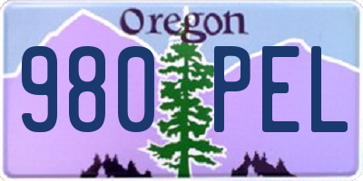 OR license plate 980PEL