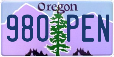 OR license plate 980PEN