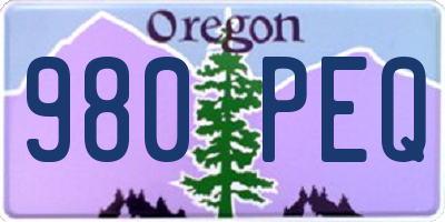 OR license plate 980PEQ