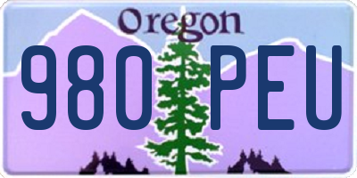 OR license plate 980PEU