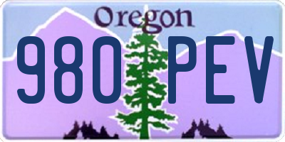 OR license plate 980PEV