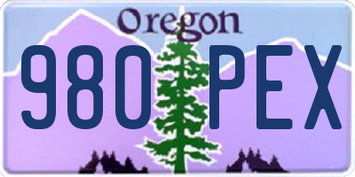 OR license plate 980PEX