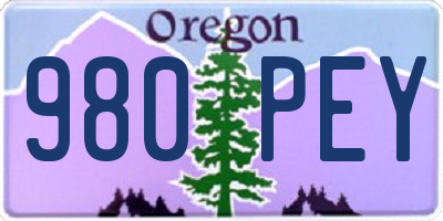 OR license plate 980PEY