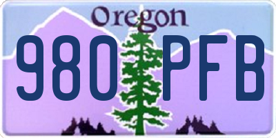 OR license plate 980PFB