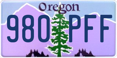 OR license plate 980PFF