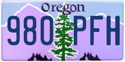 OR license plate 980PFH