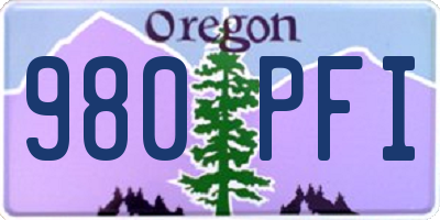 OR license plate 980PFI
