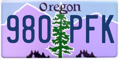 OR license plate 980PFK