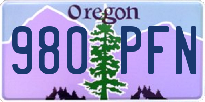 OR license plate 980PFN