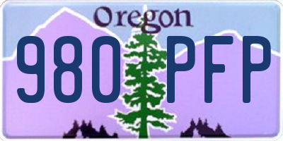 OR license plate 980PFP