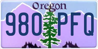 OR license plate 980PFQ