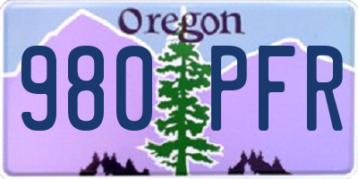 OR license plate 980PFR