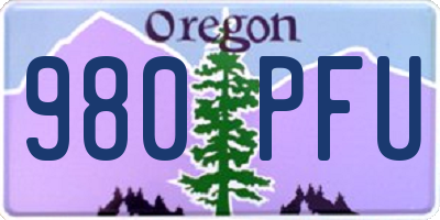 OR license plate 980PFU