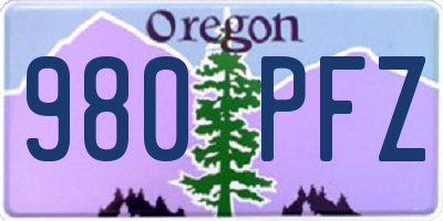 OR license plate 980PFZ