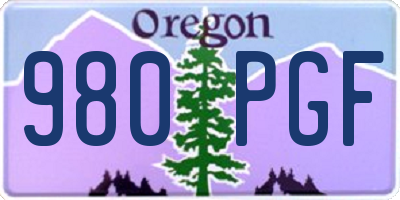 OR license plate 980PGF