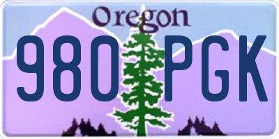 OR license plate 980PGK