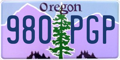 OR license plate 980PGP