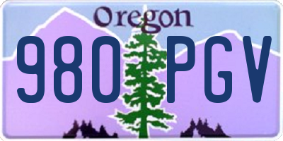 OR license plate 980PGV