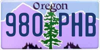 OR license plate 980PHB