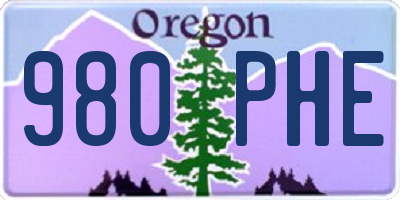 OR license plate 980PHE
