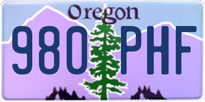 OR license plate 980PHF