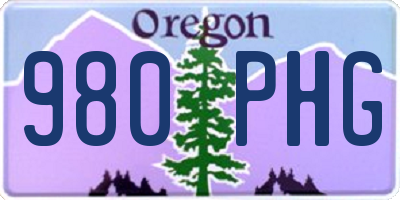 OR license plate 980PHG