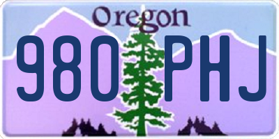 OR license plate 980PHJ