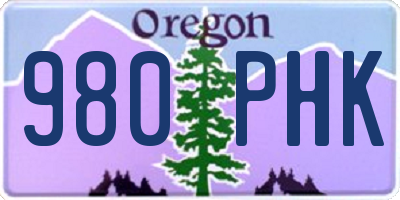 OR license plate 980PHK