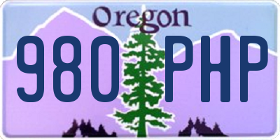 OR license plate 980PHP