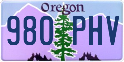 OR license plate 980PHV