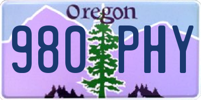 OR license plate 980PHY