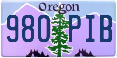 OR license plate 980PIB