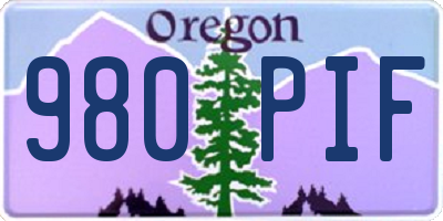 OR license plate 980PIF