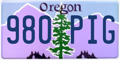 OR license plate 980PIG