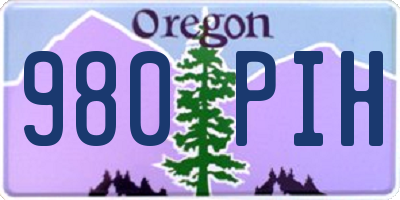 OR license plate 980PIH