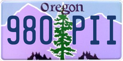 OR license plate 980PII