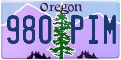 OR license plate 980PIM