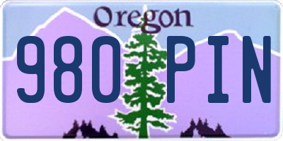 OR license plate 980PIN