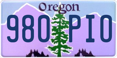 OR license plate 980PIO